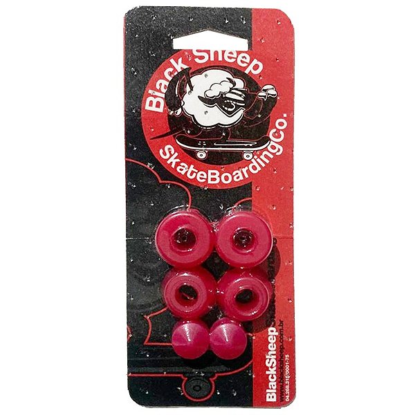 Amortecedor Skate Black Sheep Para Trucks Barril Com Chupeta Vermelho
