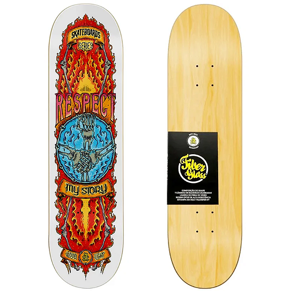 Shape Wood Light Skate Marfim Fiber Glass 8.5 New School Respect