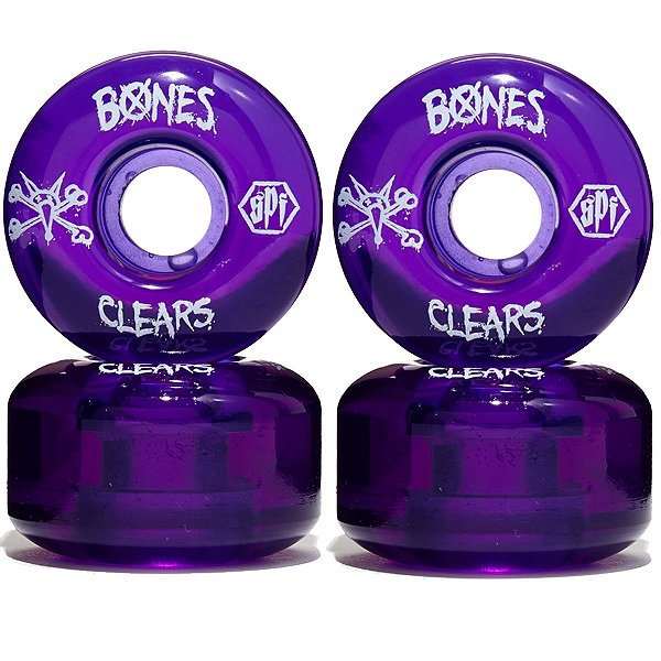 Roda Bones Original SPF Clears 56mm cor Purple ( jogo 4 rodas )