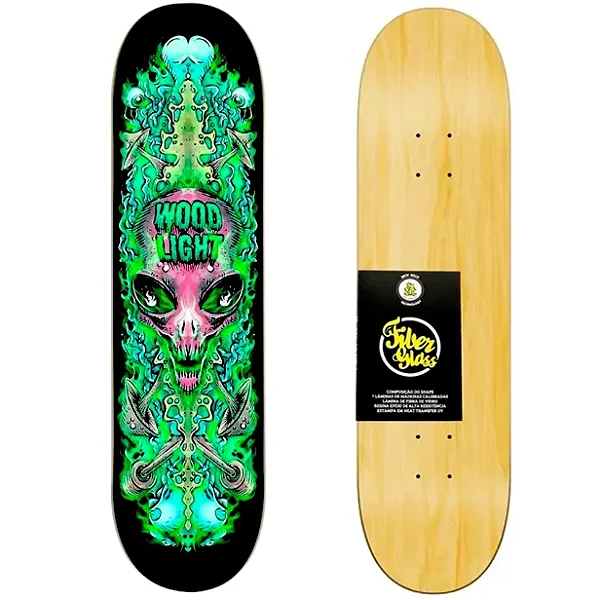 Shape Wood Light Skate Marfim Fiber Glass 8.0 Allien Green