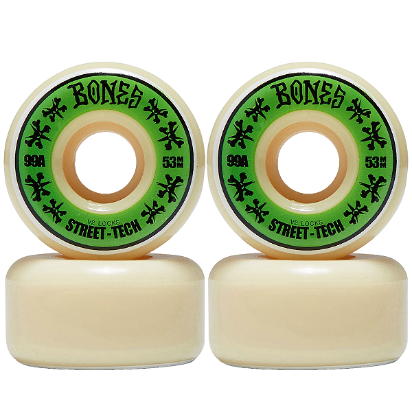 Roda Bones STF 53mm 99A Street Tech Formula V2 Locks (Jogo com 4)