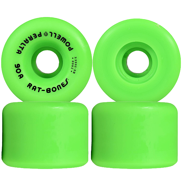 Roda Powell Peralta Rat-Bones 60mm 90A Lime Re-Issue (Jogo com 4)