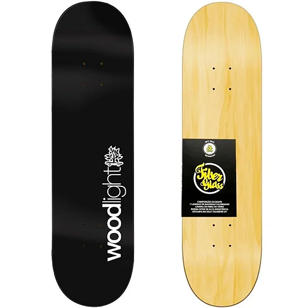 Shape Wood Light Skate 8.00 Marfim Fiber Glass Blackout