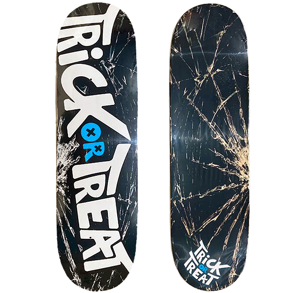 Shape para Skate de Marfim Trick or Treat 8.0 Logo Black Glass