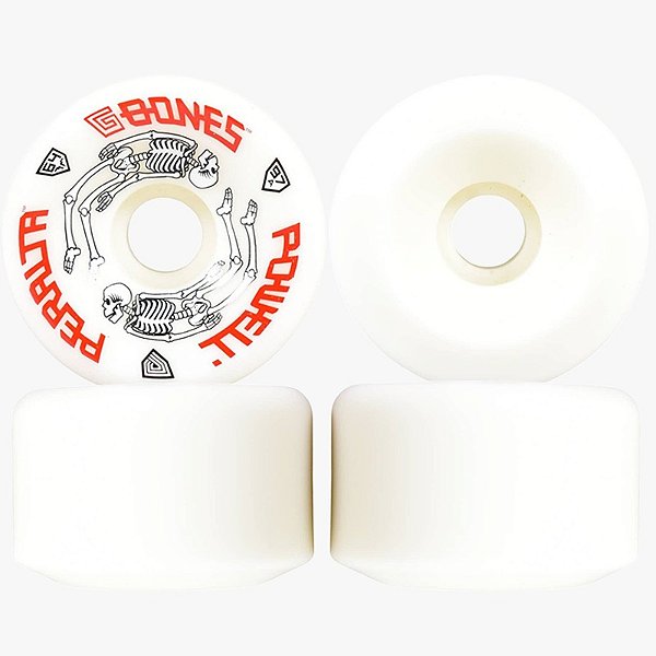 Roda Powell Peralta G-Bones 64mm 97A Branco Re-Issue (Jogo com 4)