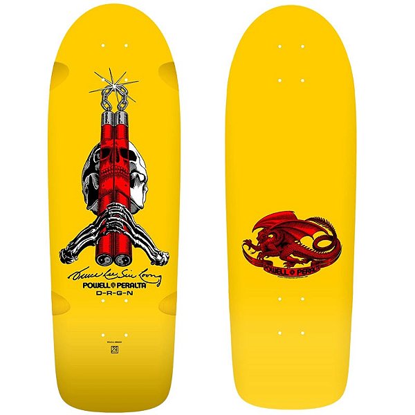 Shape Powell Peralta Bruce Lee Skull Nunchucks Collab Deck 10.0" Yellow