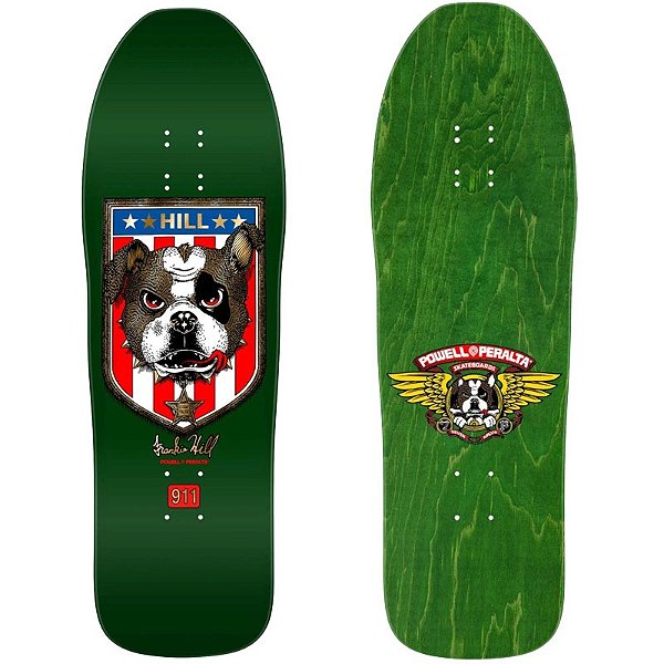 Frankie Hill Bulldog Reissue Skateboard Deck 10.0" Green / Gold Foil