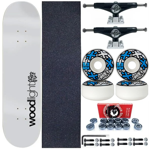 Skate Completo Shape Wood Ligth 8.0 Gray Light + Truck Black This Way