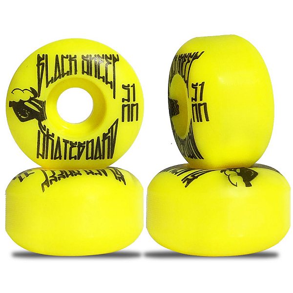 Roda para Skate Black Sheep Color Injetada 51mm Amarela ( jogo 4 rodas )