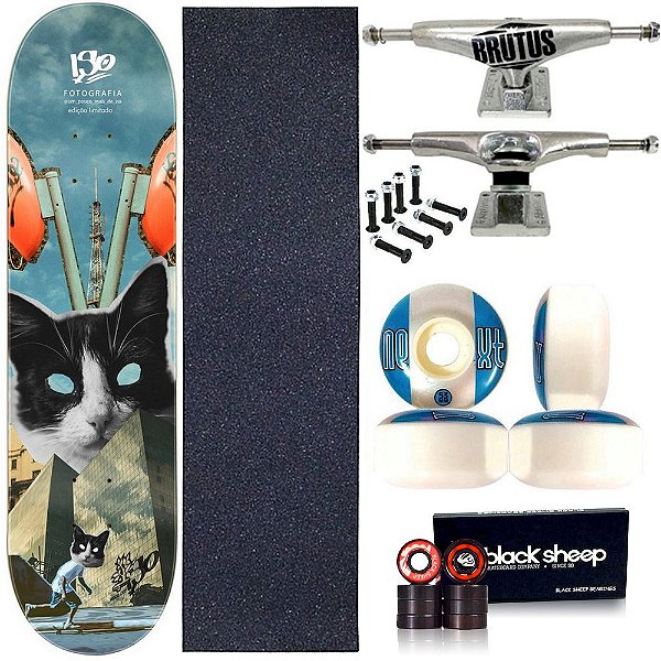 Skate Profissional Completo Shape Wood Light 8.0 Collab Iso Cat