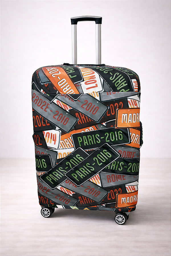 Capa para mala de viagem suplex Plaquinhas