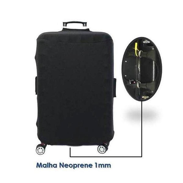 Capa para Mala de viagem Malha Neoprene Preta