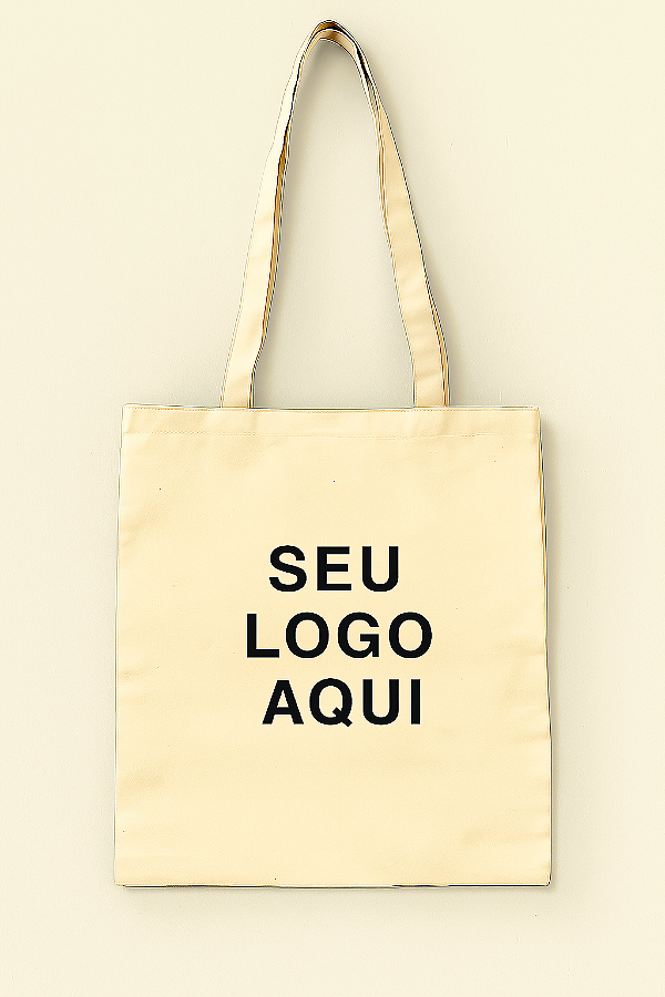 Bolsa sacola ecológica Ecobag 100% algodão cru 37x41 Personalizada em DTF