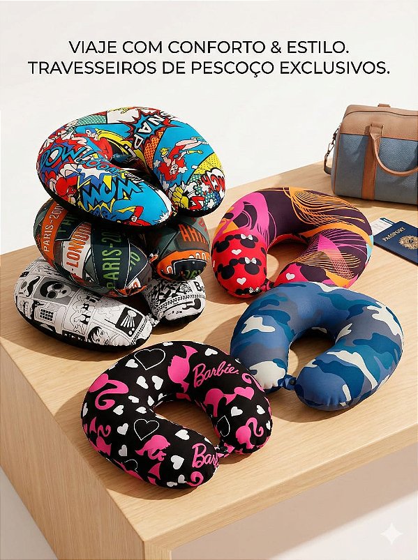 Almofada apoio de pescoço para viagem