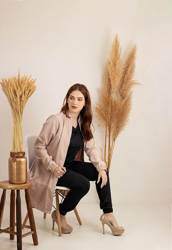 Jaleco rosé ziper