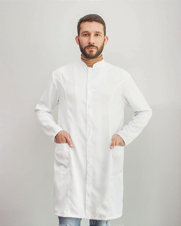 Jaleco masculino  básico branco