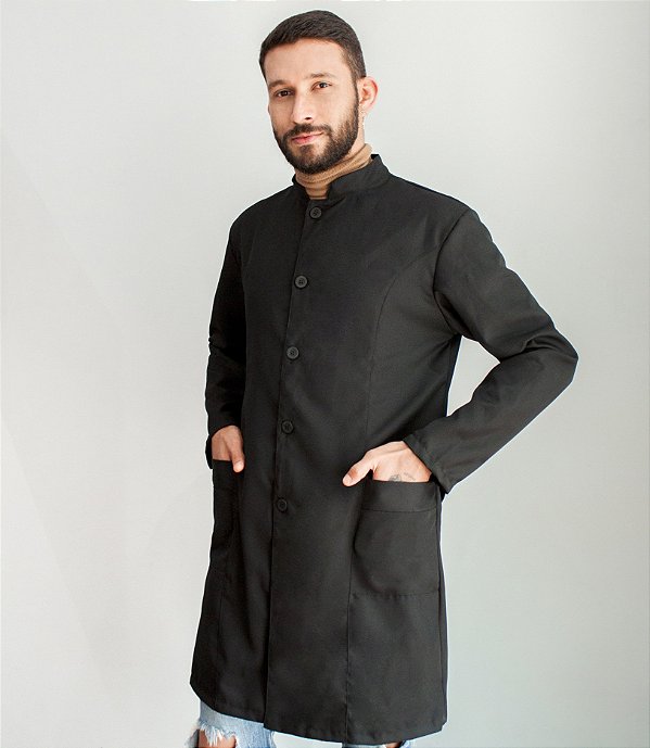 Jaleco masculino básico preto