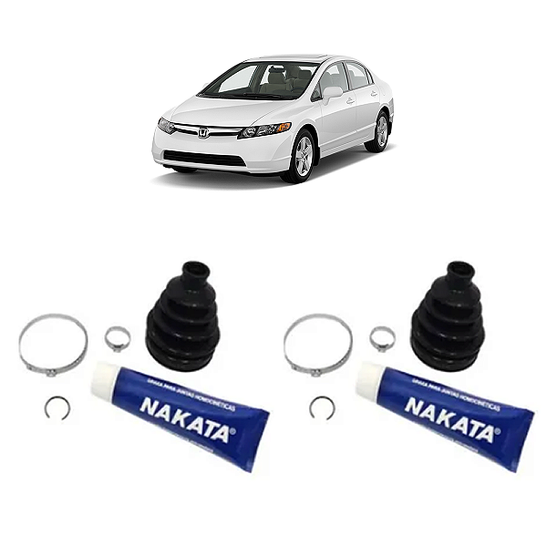 Kit 2 Coifas Homocinética Lado Roda Honda New Civic 1.8 2006/2011 - Nakata