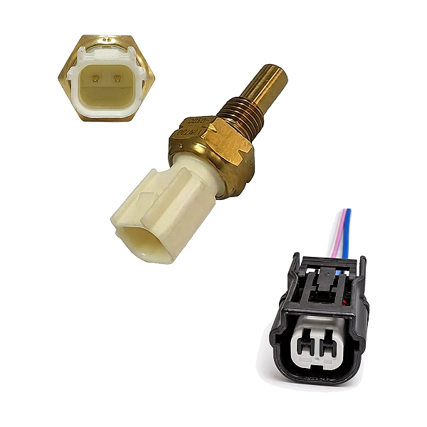 Kit Sensor Temperatura Com Plug Chicote Honda Civic/Fit/City/CR-V/HR-V/Accord/WR-V