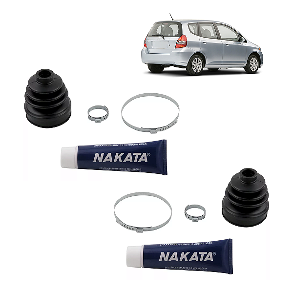 Kit 2 Coifas Dianteiras Da Trizeta/Tulipa Lado Câmbio Honda Fit 1.4/1.5 2003/2008 - Nakata