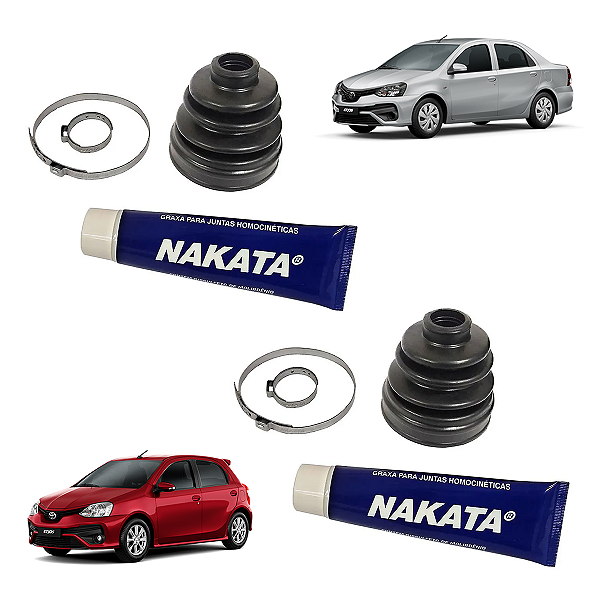 Kit 2 Coifas Dianteiras Da Trizeta/Tulipa Lado Câmbio Toyota Etios 1.3/1.5 2012/2021 - Nakata