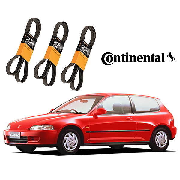 Kit Correias Poly V Acessórios Honda Civic Hatch 1.5 Lsi 1992/1995 - Continental