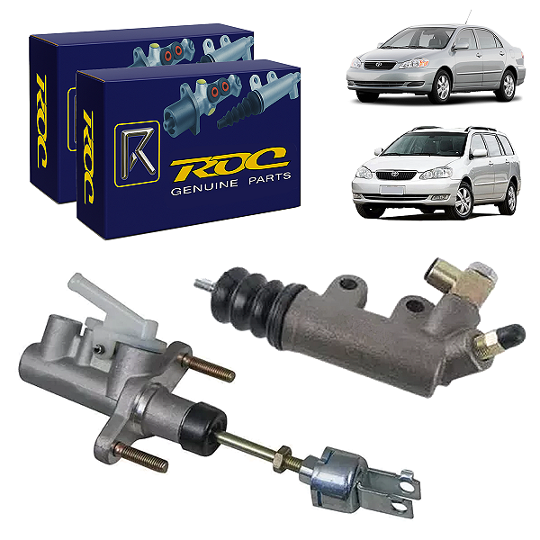 Kit Cilindro Mestre + Auxiliar De Embreagem Toyota Corolla/Fielder 1.6/1.8 2003/2008 - Roc