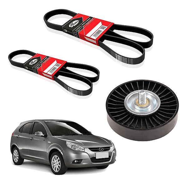 Kit Correia Alternador E Direção + Polia Para JAC J3 1.4/1.5 11/17