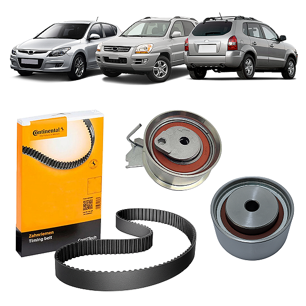Kit Correia Dentada Tensor E Polia Para Tucson 04/18 I30 09/12 Sportage 04/10