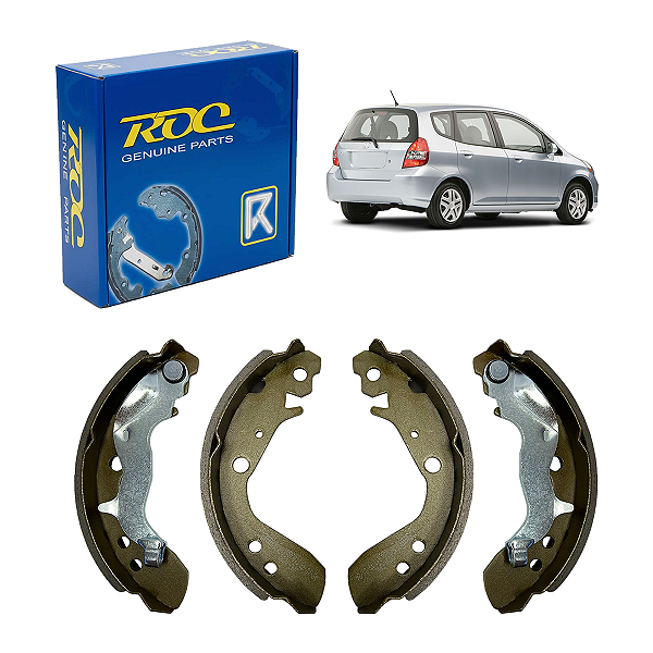 Jogo Sapata De Freio Traseiro Com Haste Honda Fit 1.4/1.5 03/08 - Roc