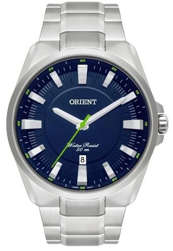 Relógio Orient Masculino Prata e Azul MBSS1354