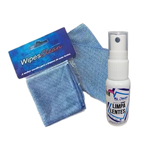 Kit Spray Limpa Lentes All Clean 25ml + Flanela de Microfibra
