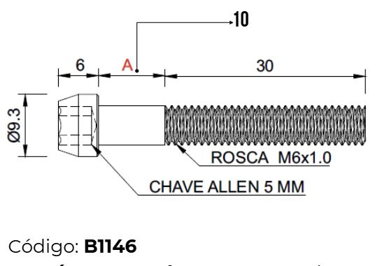 Parafuso de Titânio P/ Canote M6 x 46mm