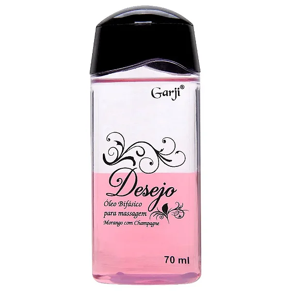 Óleo Afrodisíaco Bifásico - Super Deslizante para Massagem Sensual - Aroma Morango com Champagne - Dermatologicamente Testado