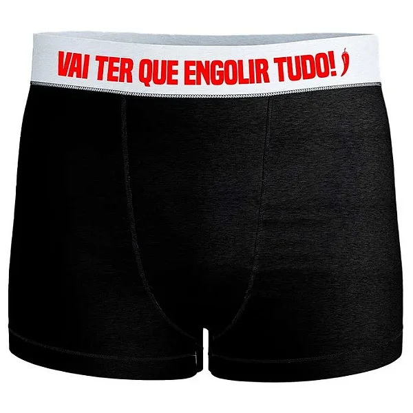 Cueca Modelo Boxer - Com Frase Erótica - Tamanhos: P - M - G - Preta - Branca - Vermelha