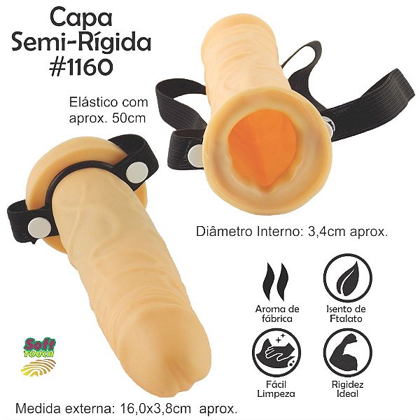 Capa Semi-Rígida Indicada para Impotência Sexual Pênis de 16 x 3,8cm com Elástico | Rio Preto