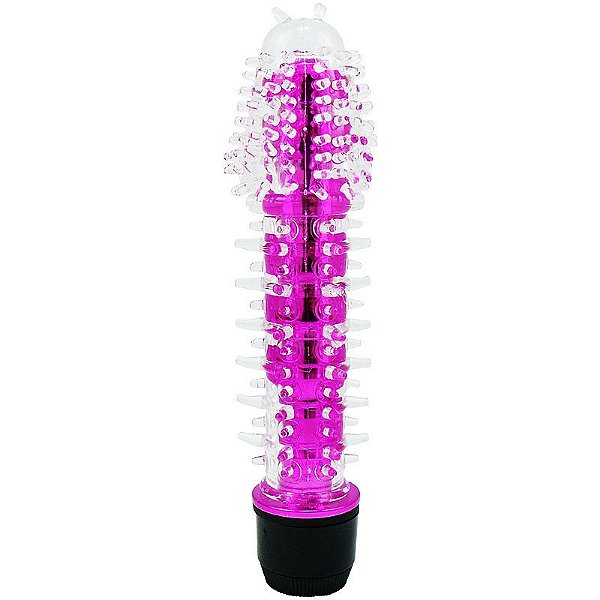 Vibrador Clássico com Capa Estimuladora em Jelly