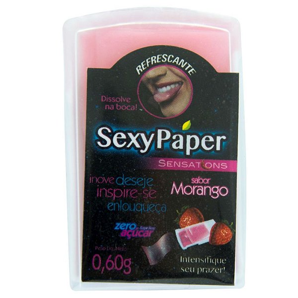 Sexy Paper - Lâminas Refrescantes - Morango - 20 Un