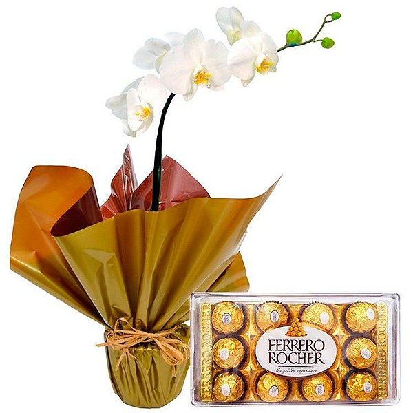 Orquídeas Artificiais e Chocolates para Presente