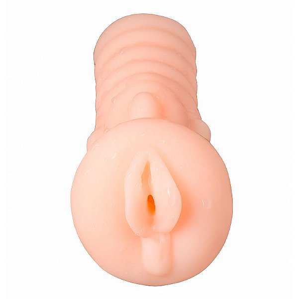Masturbador Masculino em Cyberskin Formato Vagina Realística Macia Artificial para Sexo - Produto Hipoalergênico