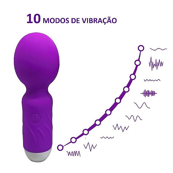 Varinha Mágica para Massagem íntima - Recarregável com 10 Modos de Vibração - Descubra Novas Sensações de Prazer - Destinado para +18 Anos
