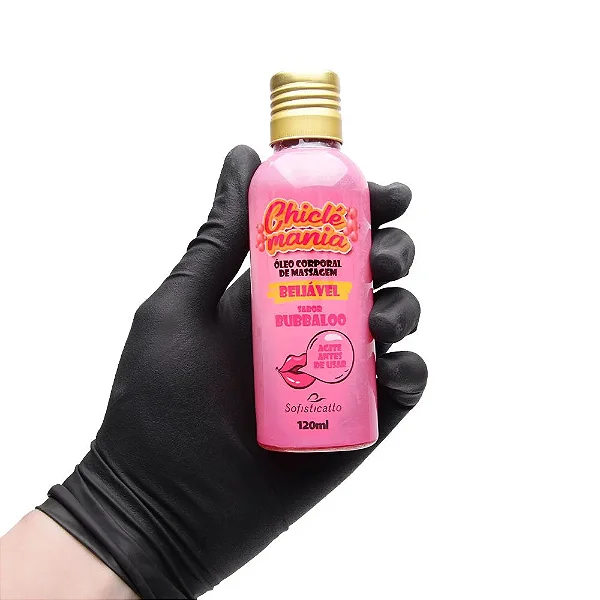 Óleo Corporal Beijável Coleção Chiclé Mania Sofisticatto 120 ml - Não Tem Contra Indicação - Destinado + 18 Anos