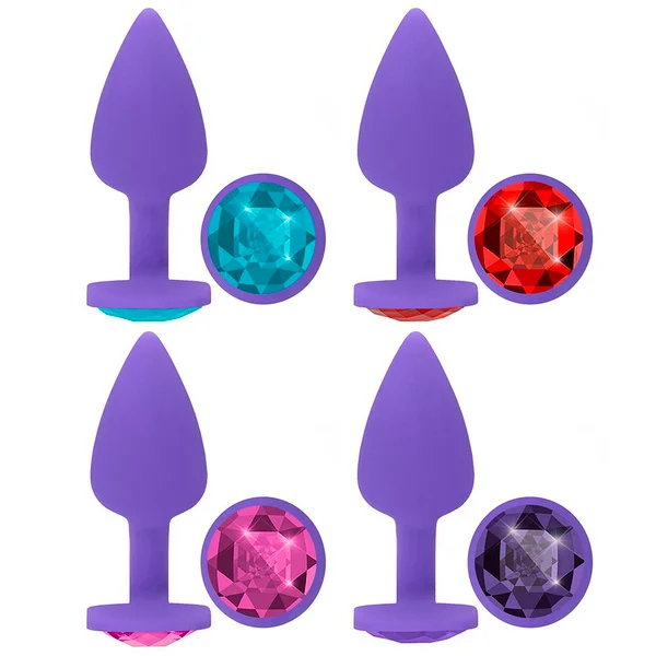 Plug Anal Pequeno - Diamond Colors - Material Aveludado e Atóxico - Tamanho Pequeno - Indicado para Iniciantes