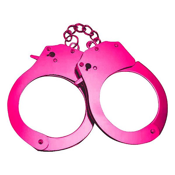 Algema de Metal Colorida - Com Chave e Trava de Segurança - Cores Disponíveis: Pink & Preta