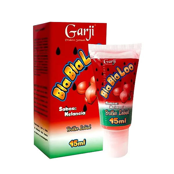 Blablaloo Brilho Labial Beijável - Melancia - Use nos Lábios ou Regiões Íntimas - 15ml - Garji