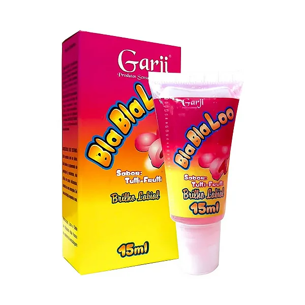 Blablaloo Brilho Labial Beijável - Tutti Frutti - Use nos Lábios ou Regiões Íntimas - 15ml - Garji