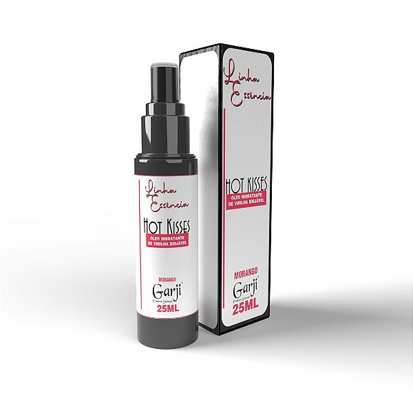 Hot Kisses - Sabor Morango - Óleo Para Casal - Sexo Oral + Massagem - Linha Essência - Coleção Premium - 25ml - Garji