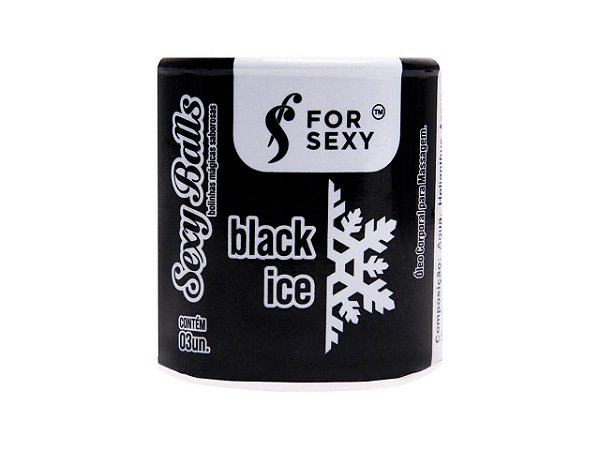 Bolinha Mágica Sexy Ball Black Ice Gelada (3un) - Beijável e Lubrificante