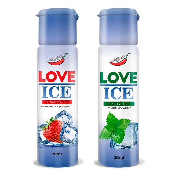 Love Ice Óleo Beijável Aromático ( S*xo Oral) Menta Ice ou Morango Ice 20Ml Chillies - Rio Preto & Ribeirão