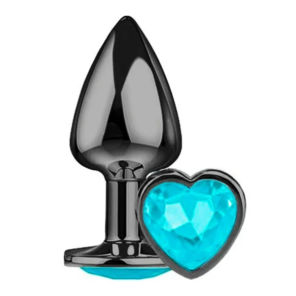 Plug Anal Pequeno Preto Com Pedra AZUL - Formato Coração: Delicious - Em Rio Preto & Ribeirão